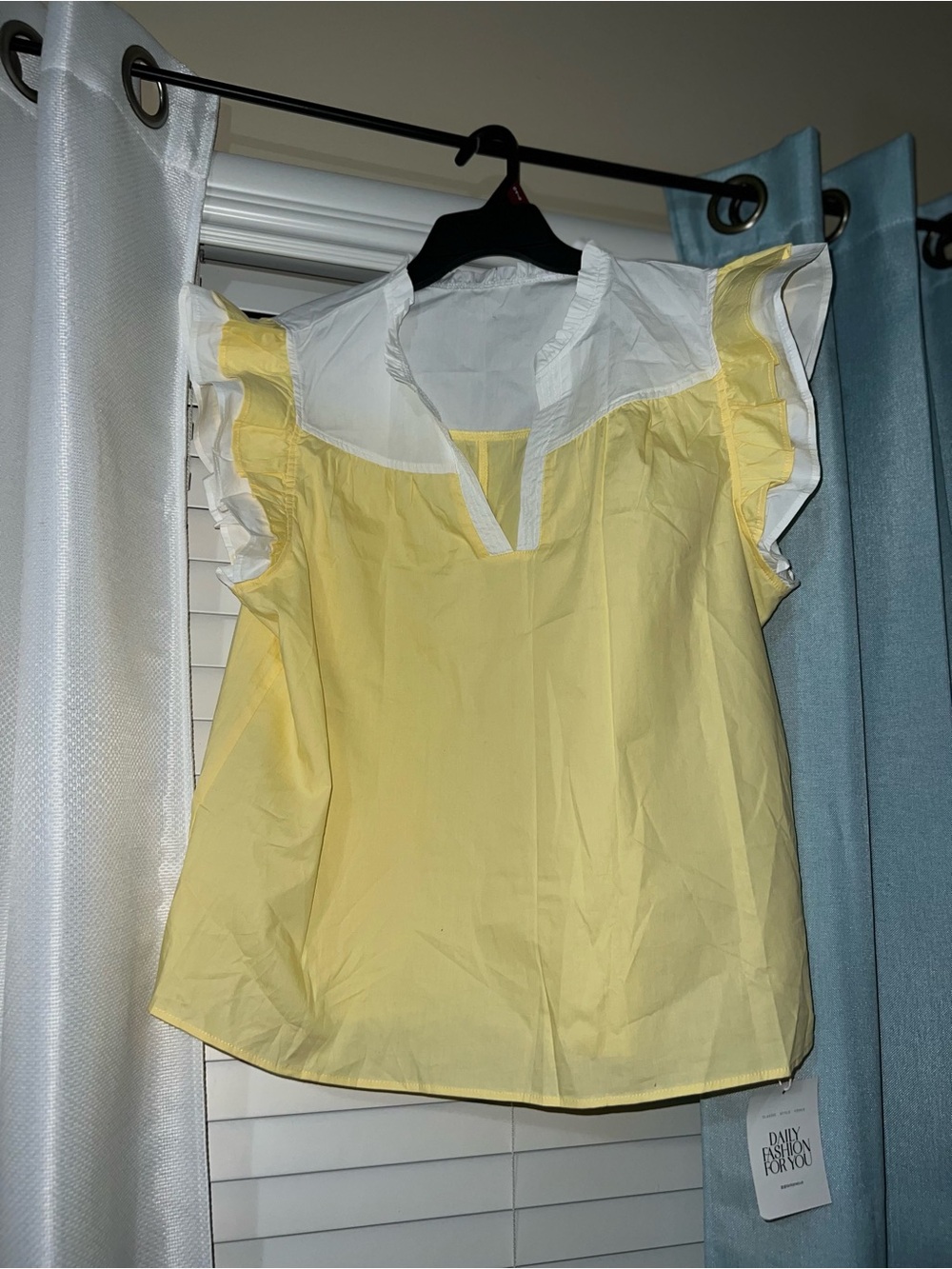 Light Yellow Ruffle Sleeve Women’s Top